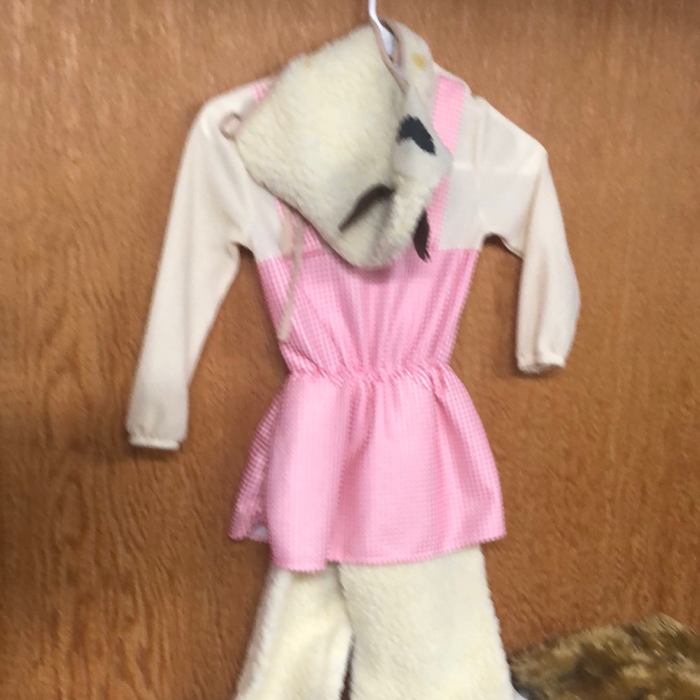 Lambchop halloween costume. Body suit and hat Girls small